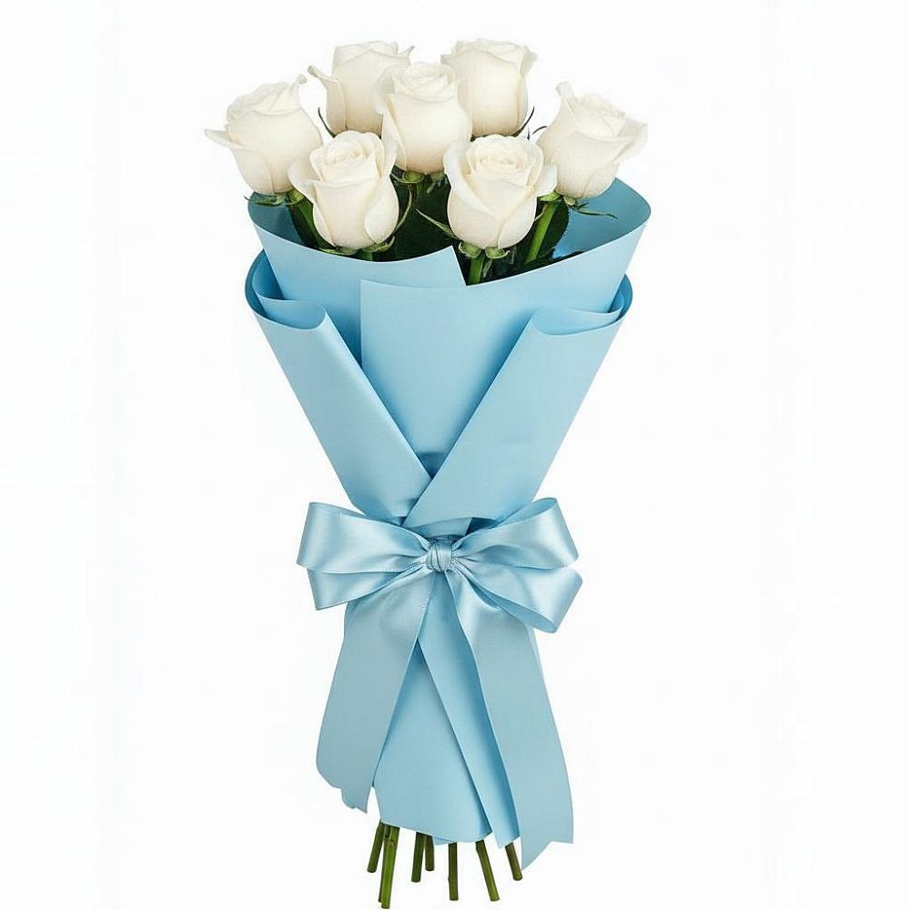 Букет 7 белых роз Проуд в Белую Колпь