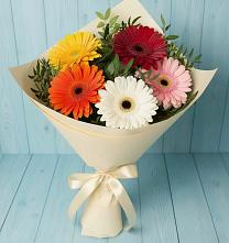 Букет цветов из:  Герберы в Белую Колпь