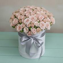 Цветочная композиция из Розы в шляпной коробке в Белую Колпь