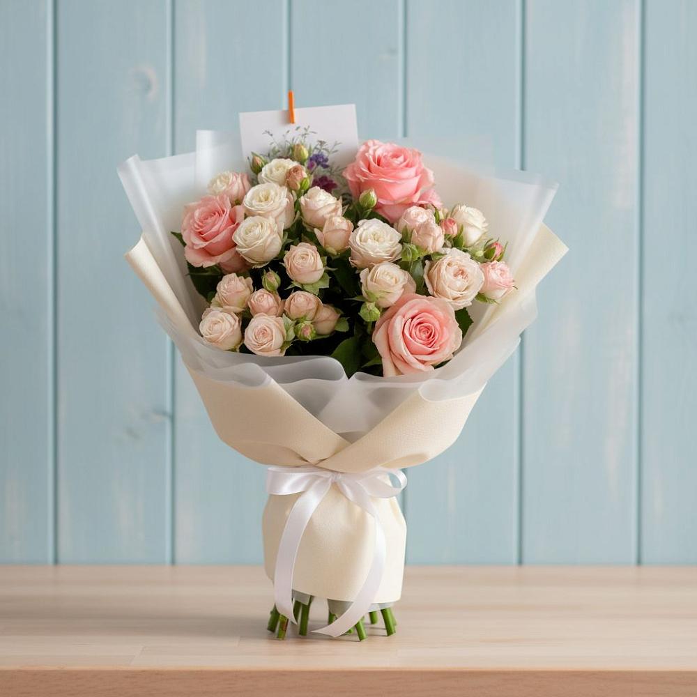 Букет цветов из: Розы в Белую Колпь