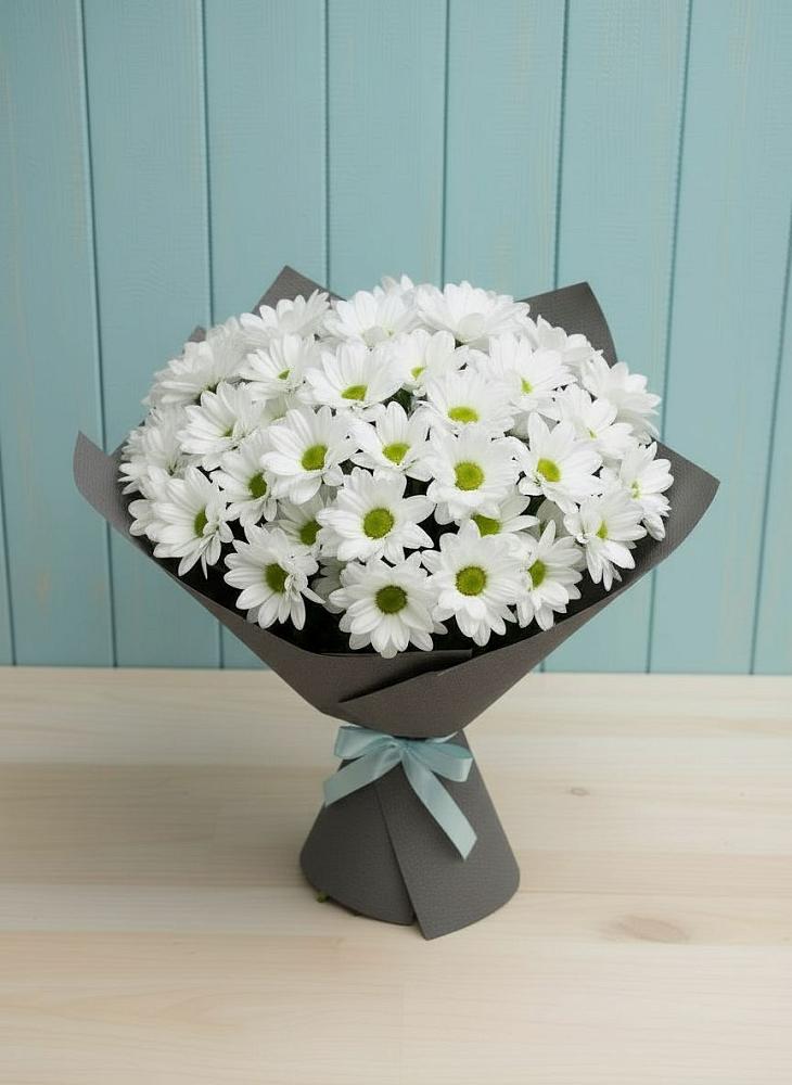Букет цветов из: Хризантемы в Белую Колпь