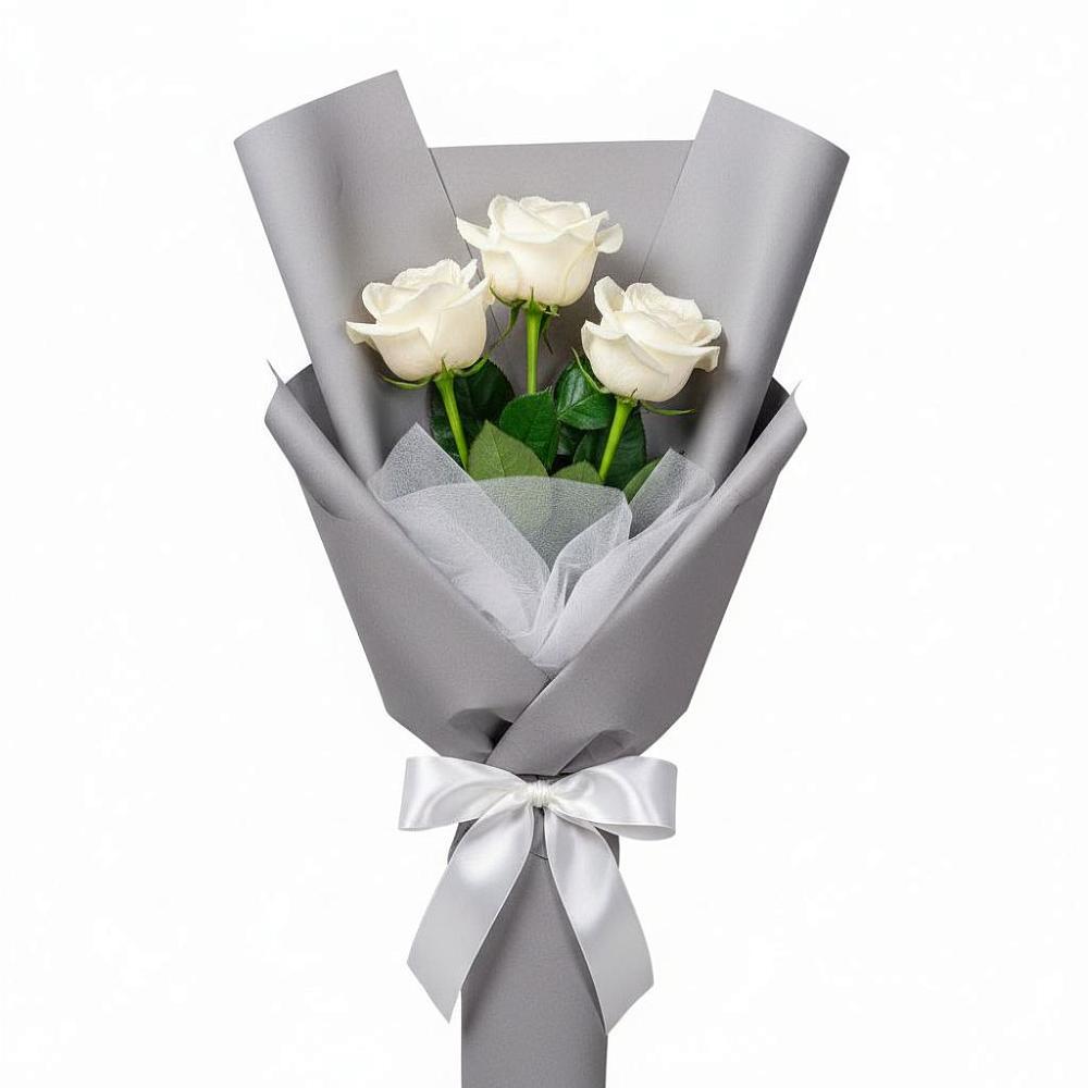 Букет 3 белые розы в Белую Колпь