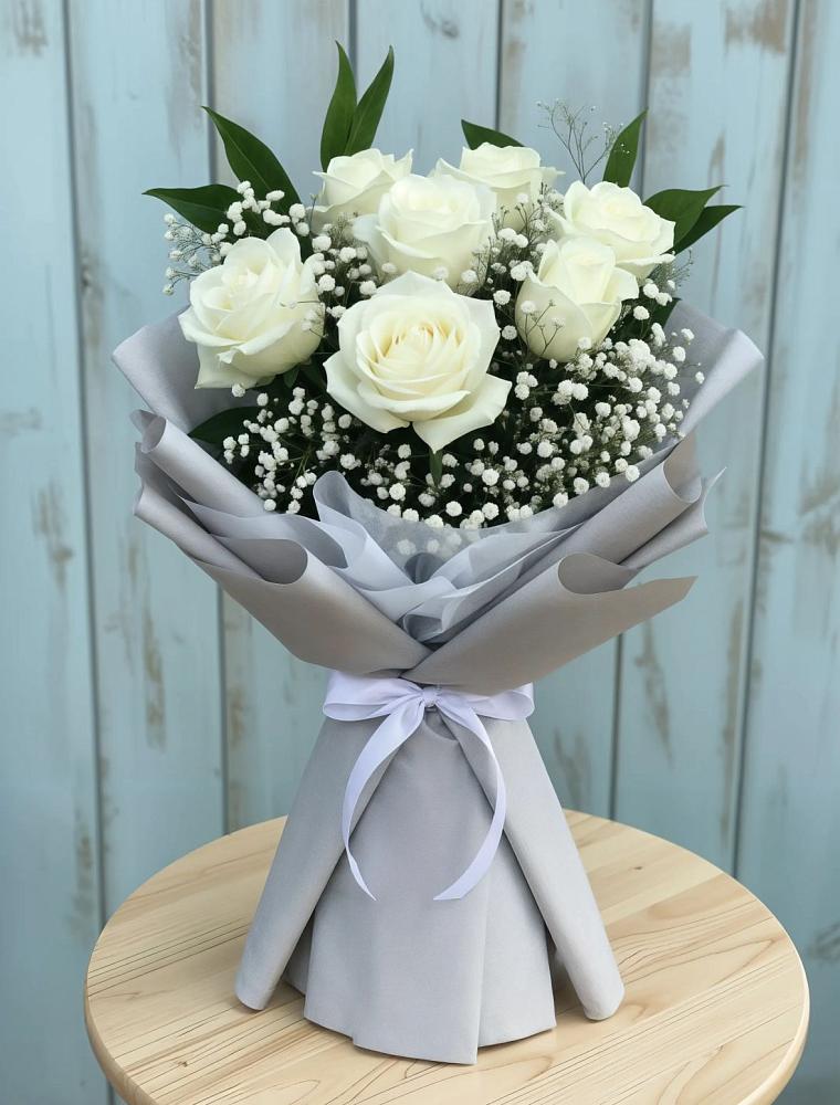 Букет цветов из: Розы в Белую Колпь