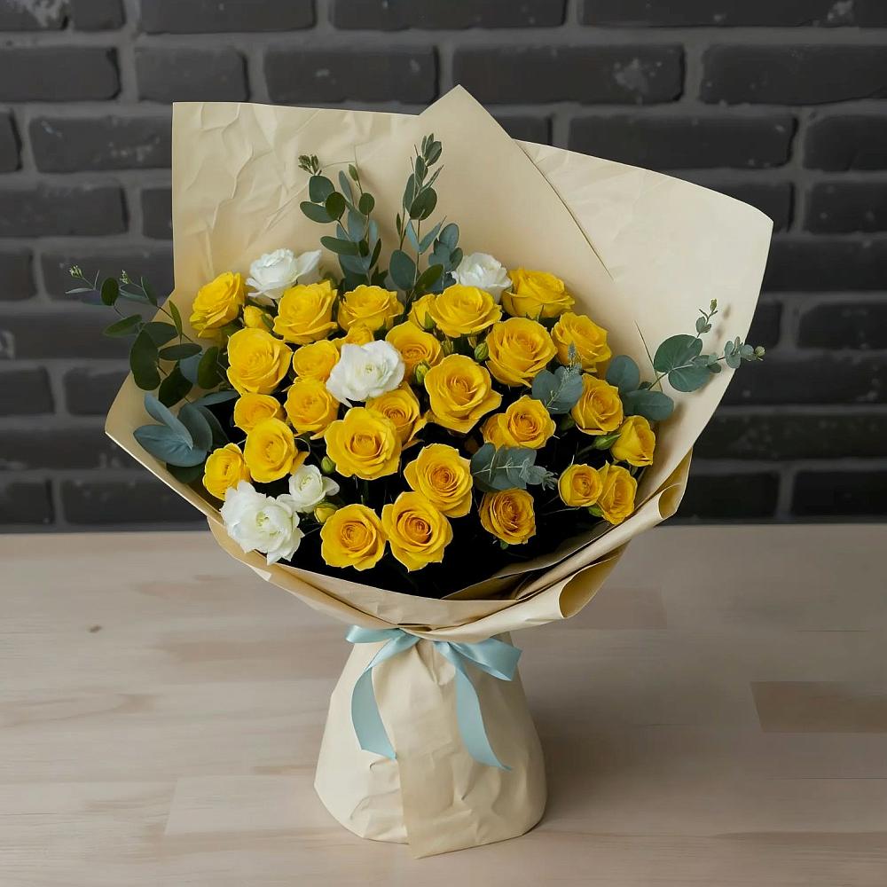 Букет цветов из: Розы в Белую Колпь