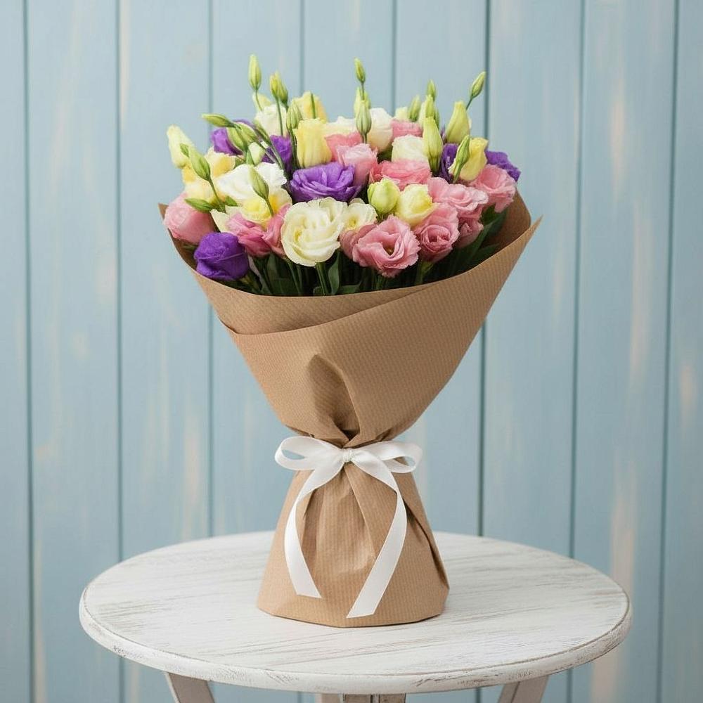 Букет цветов из: Лизиантусы в Белую Колпь