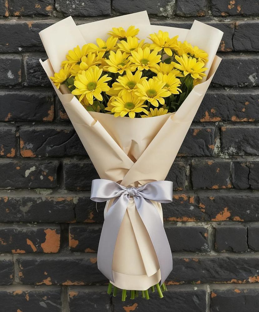 Букет цветов из: Хризантемы в Белую Колпь