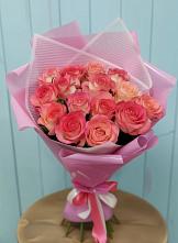 Букет 15 Розовых роз Равель в Белую Колпь