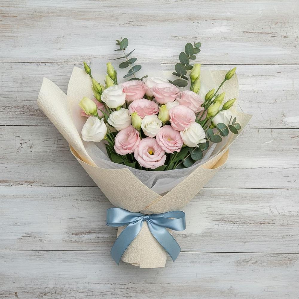 Букет цветов из: Лизиантусы в Белую Колпь